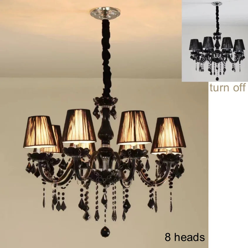 Modern Black Crystal Chandelier