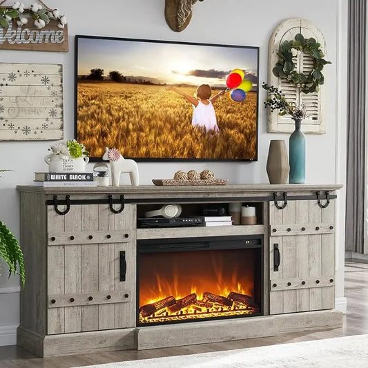 70" Castle Gate Fireplace TV Stand  - 40909467451458