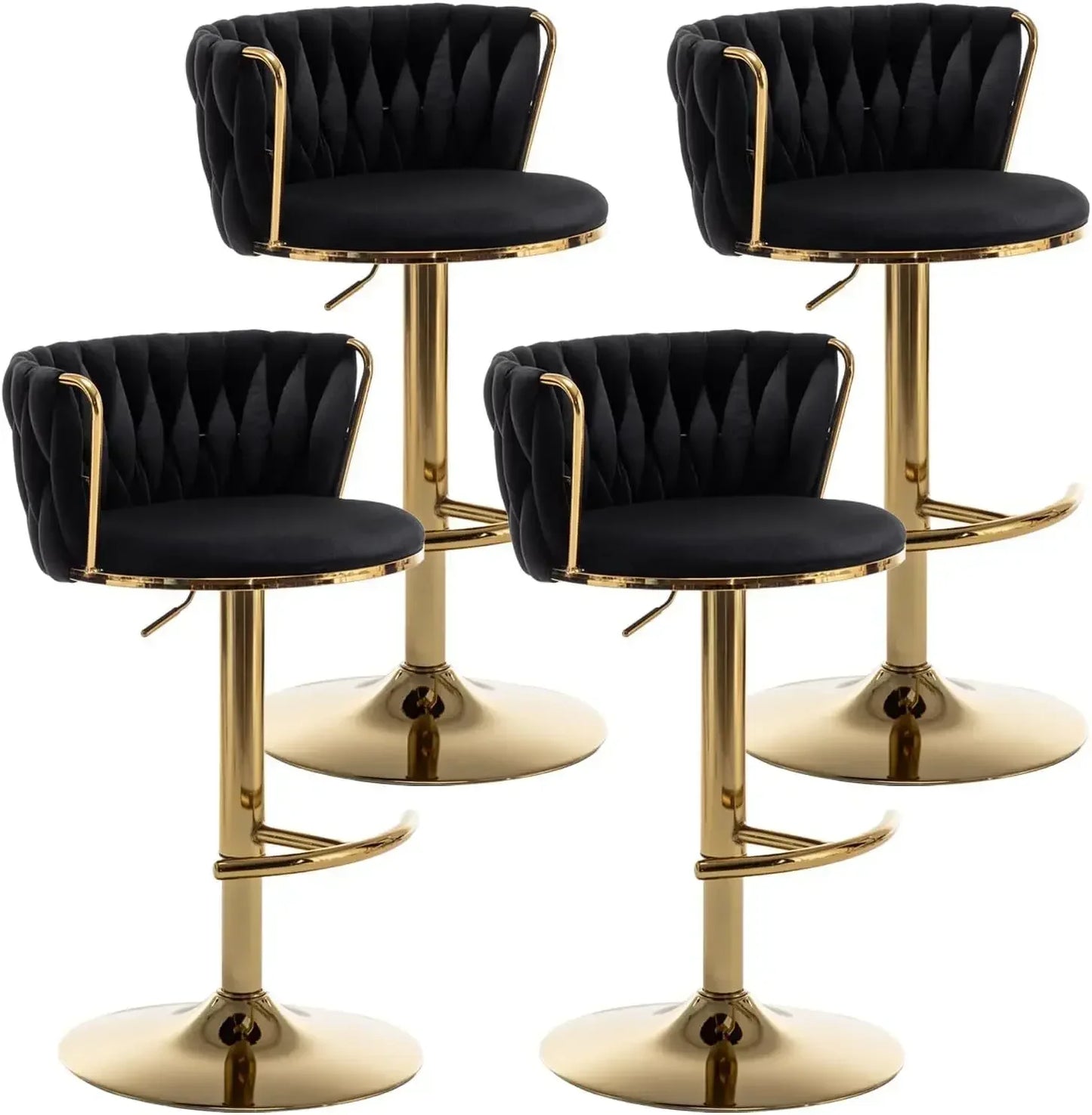 Gold Swivel Bar Stools Set of 4