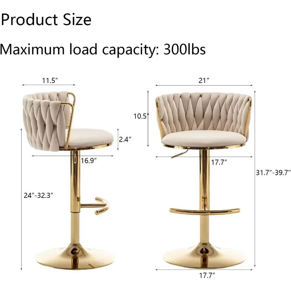 Gold Swivel Bar Stools Set of 4