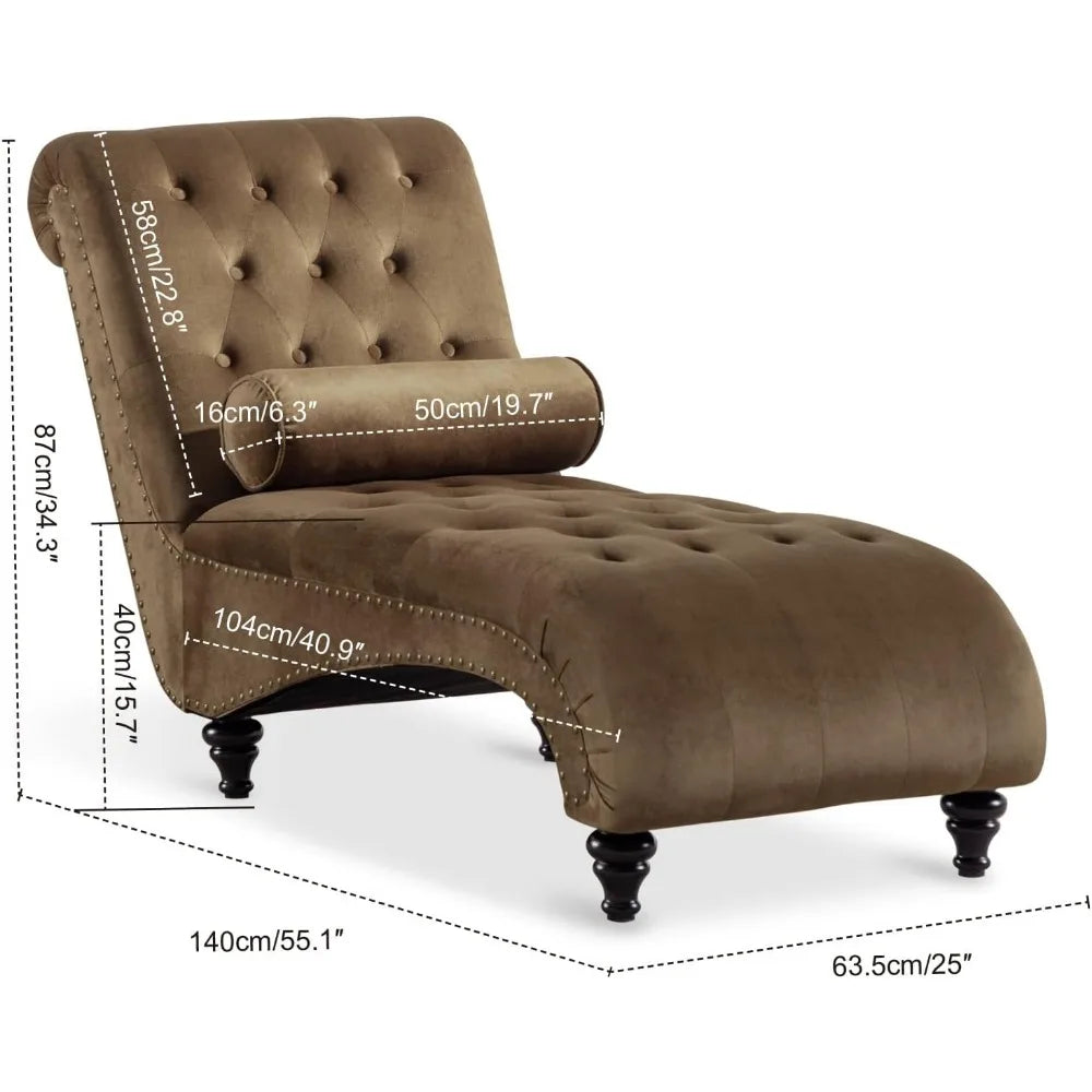 Velvet Button Tufted Recliner