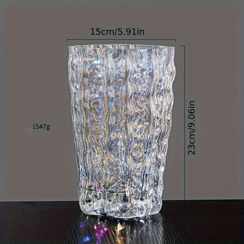 9" x 6"  Obtuse Glacier Glass Vase - 41036116459586