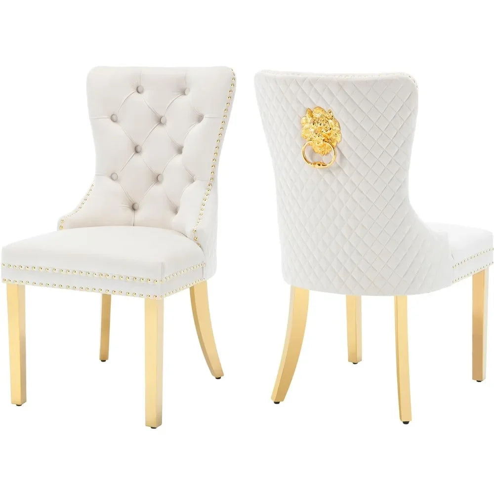 Tufted Velvet Dining Room Chairs Set of 2