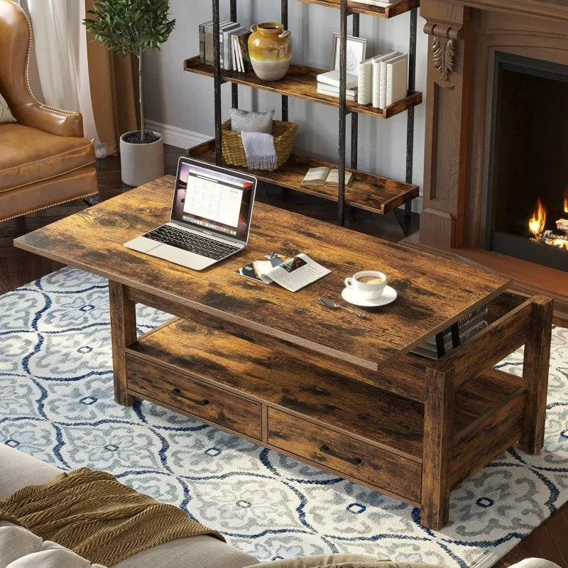 Lift Top Coffee Table with Drawers