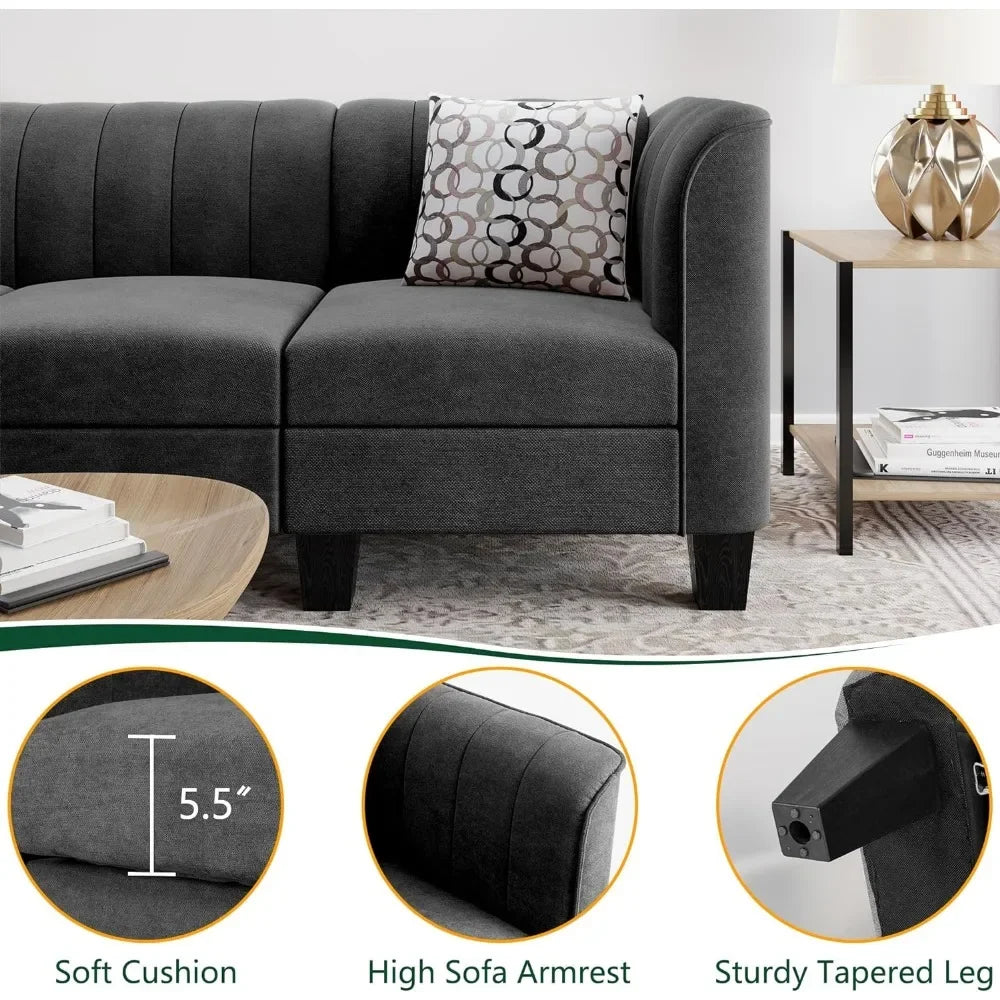 Charcoal Convertible Sectional Sofa