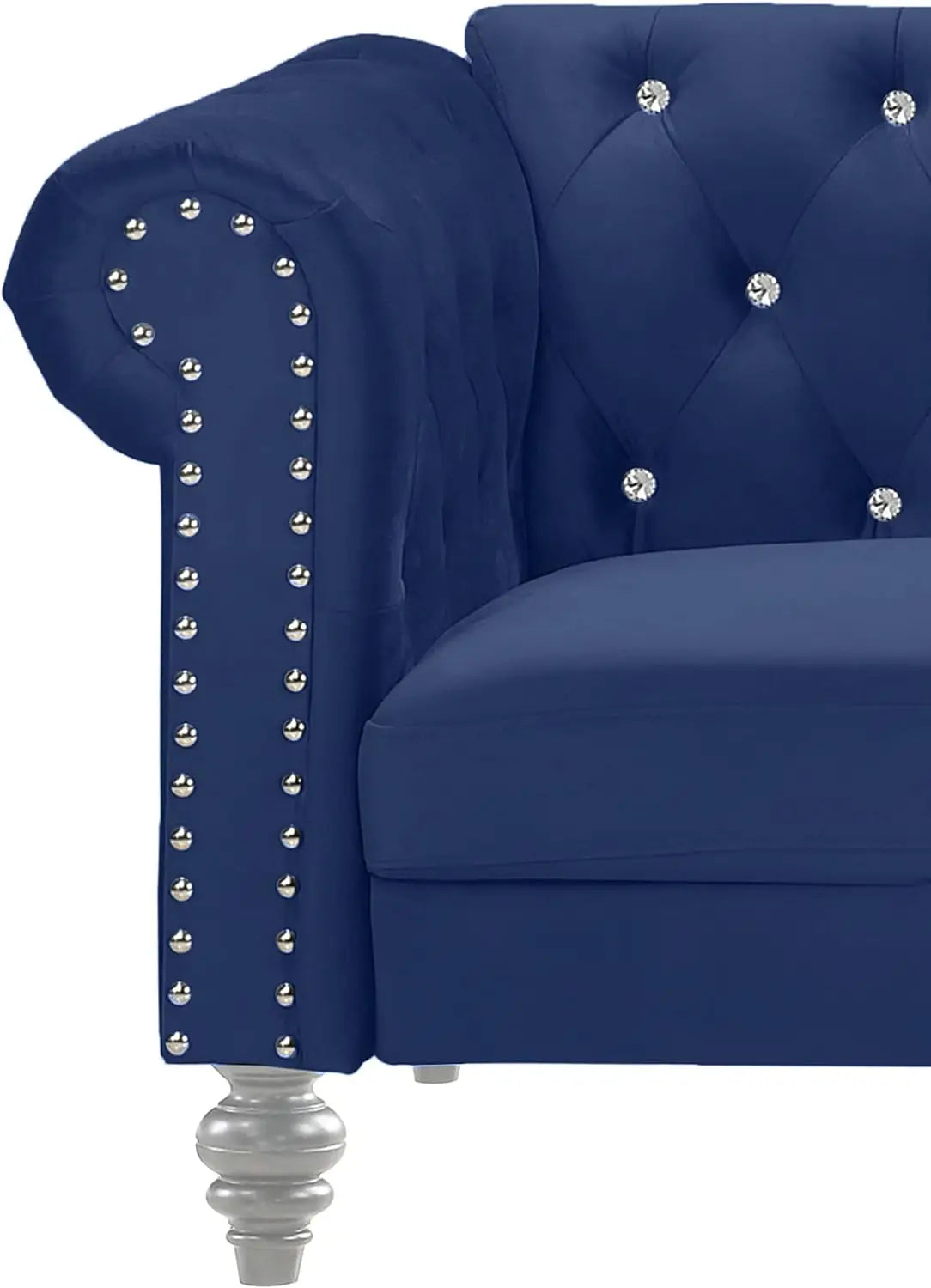 Glam Velvet Button Tufted Chesterfield Sofa