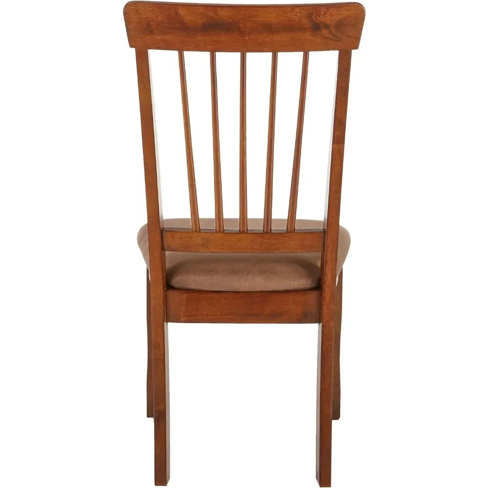 Rustic Walnut Dining Chairs with Cushions - 2pk