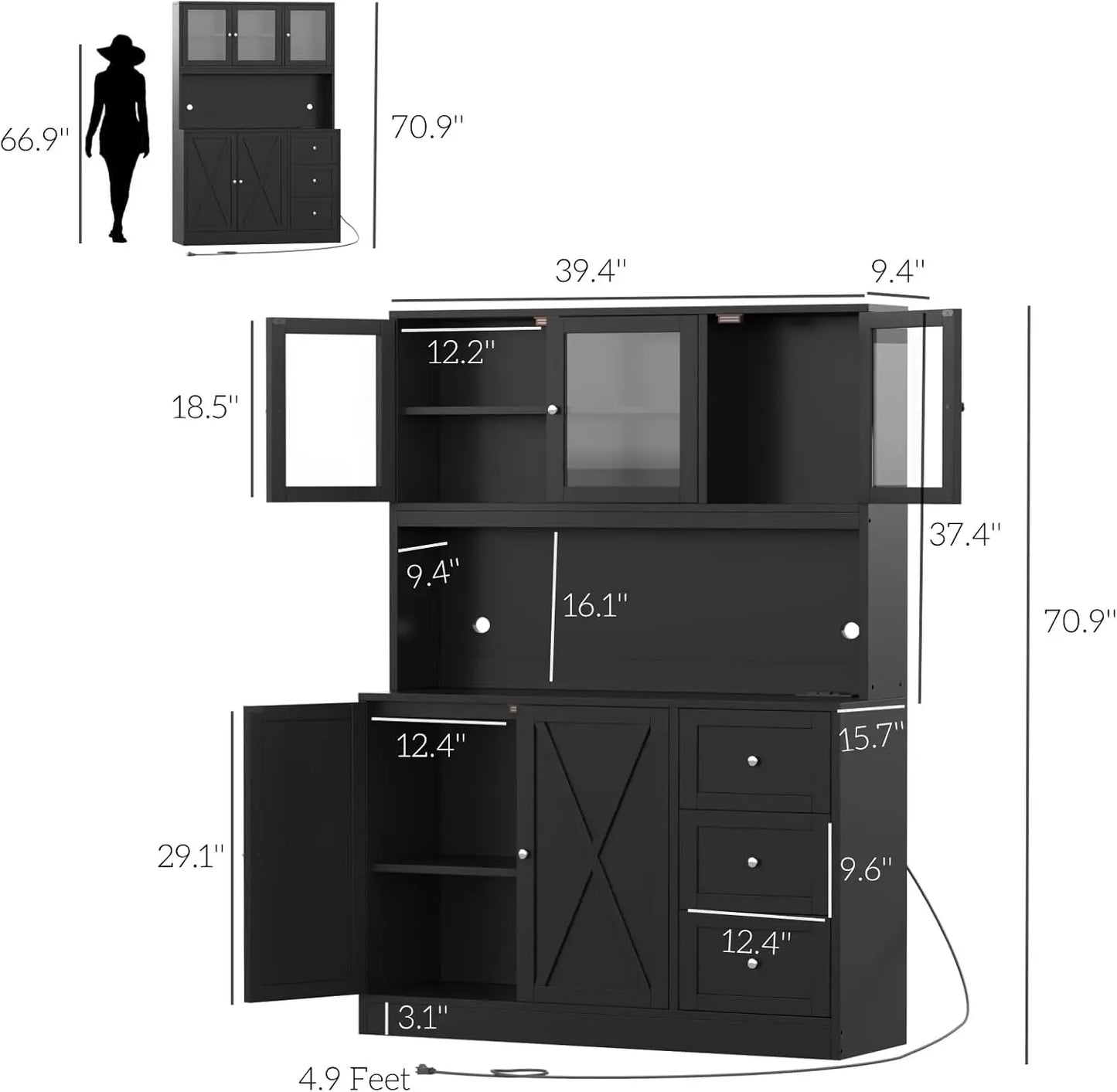 Farmhouse Style Kitchen Hutch