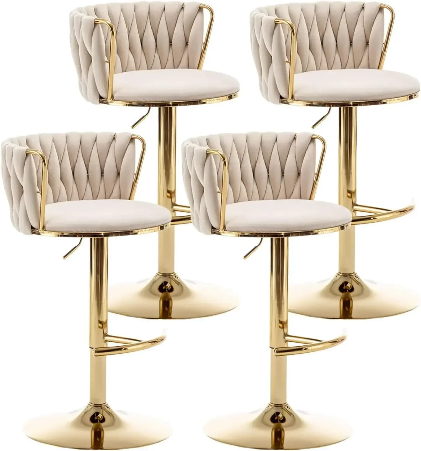 Gold Swivel Bar Stools Set of 4