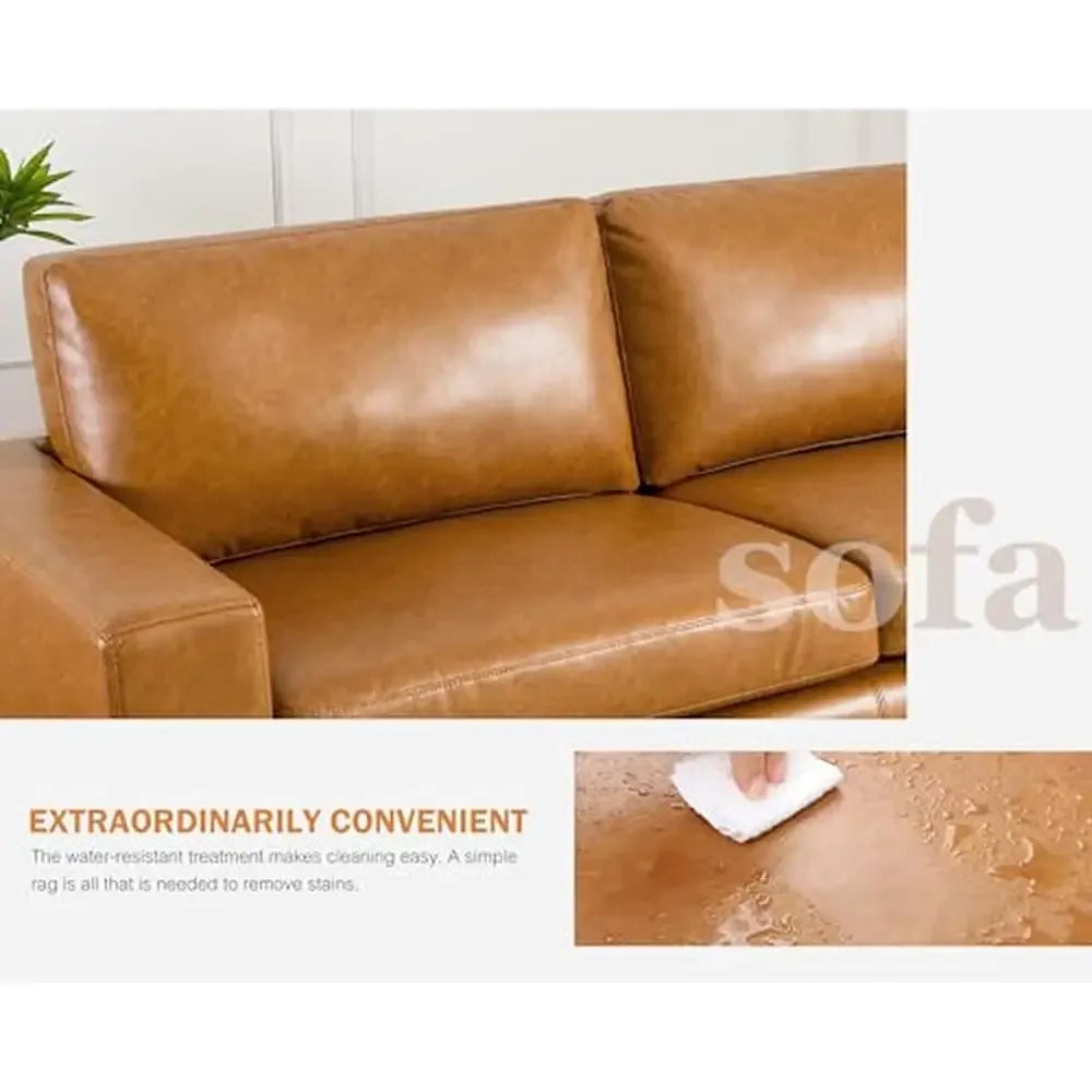 PU Leather Oversized 3 Seat Sofa