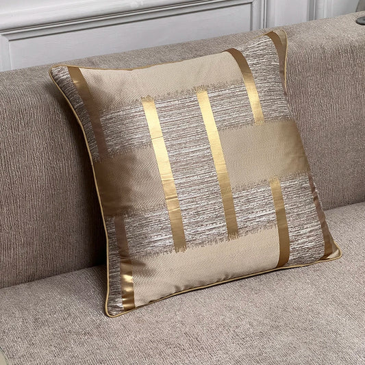 Gold Stripe Accent Pillowcase