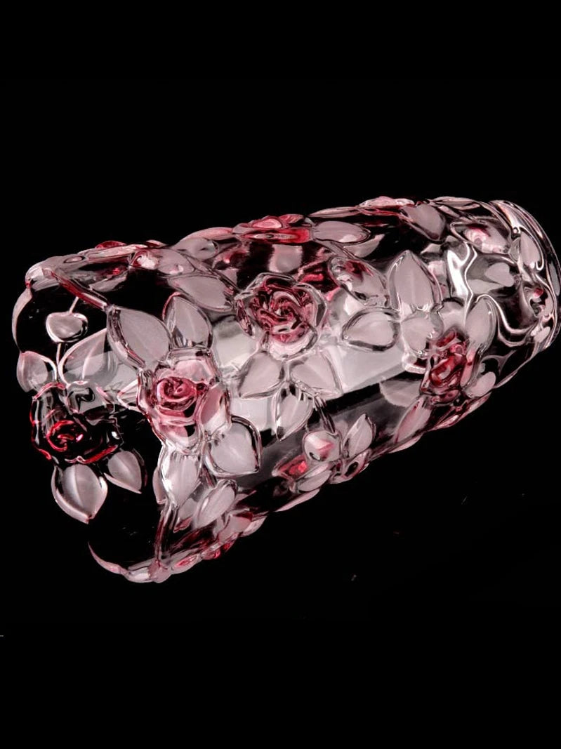 Decorative Pink Scalloped Floral Crystal Vase