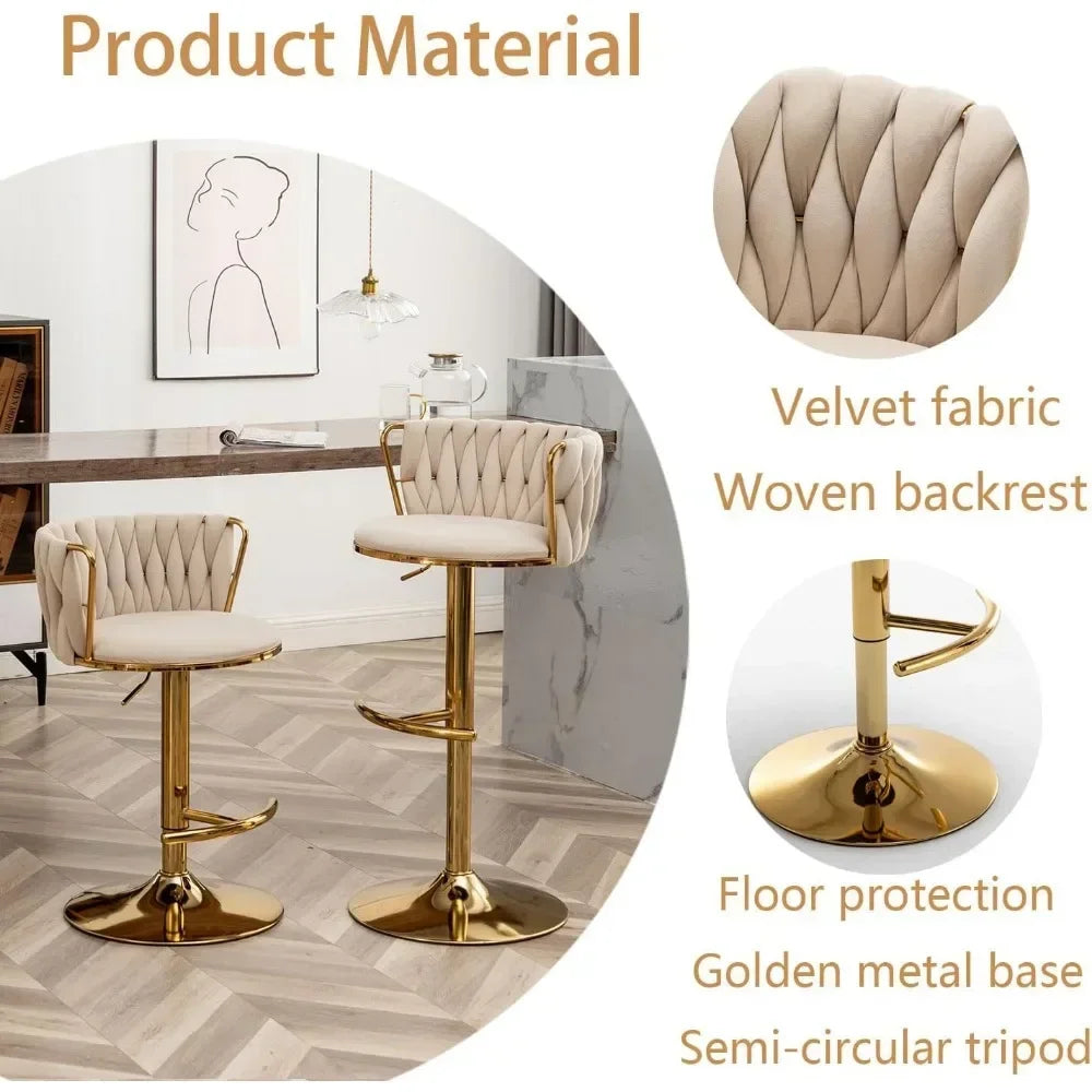 Gold Swivel Bar Stools Set of 4