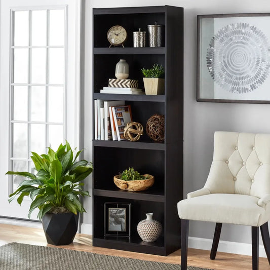 Mainstays Framed 5-Shelf Bookcase, Espresso - 40841827483714