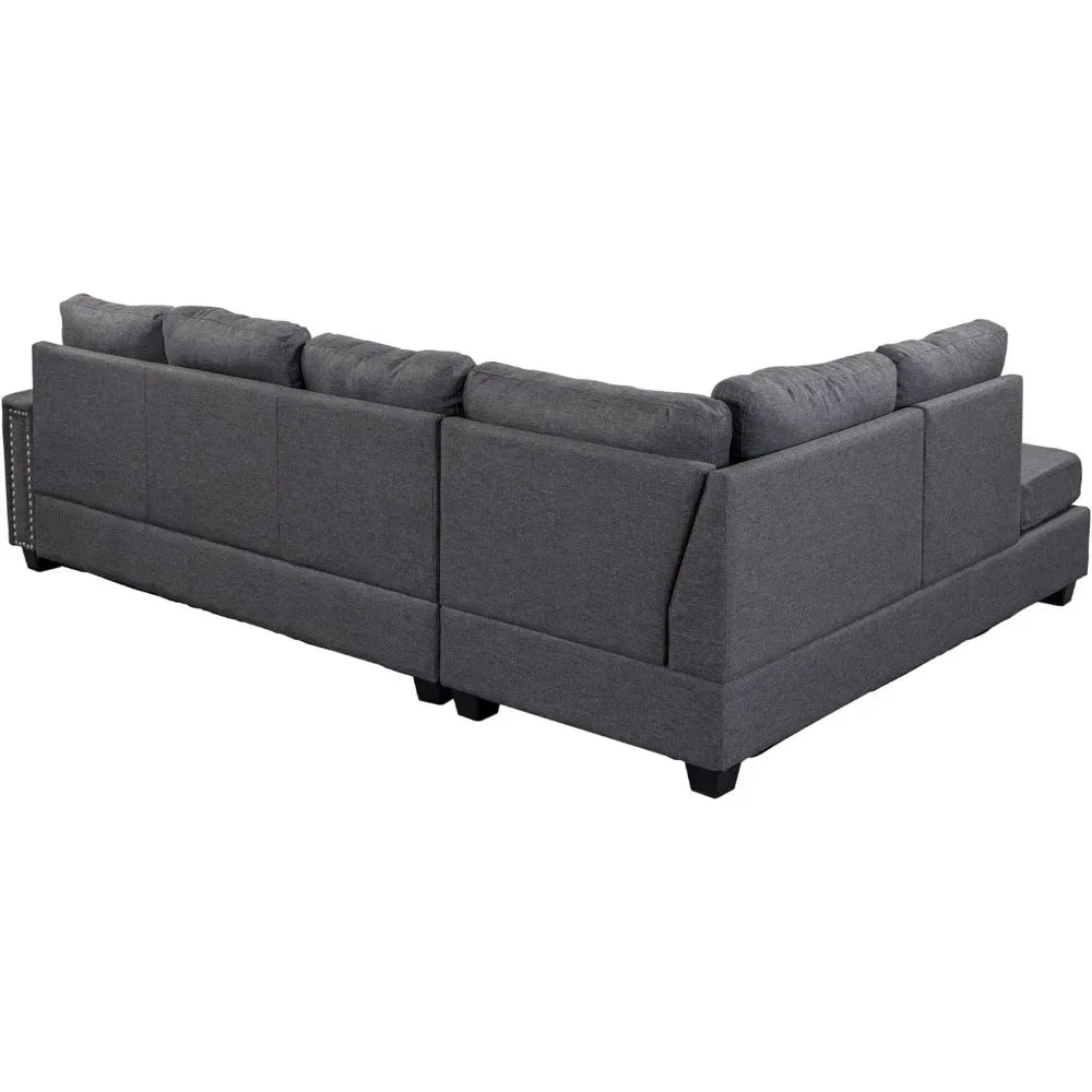 L Shape Sectional Sofa with Storage Ottoman & Chaise