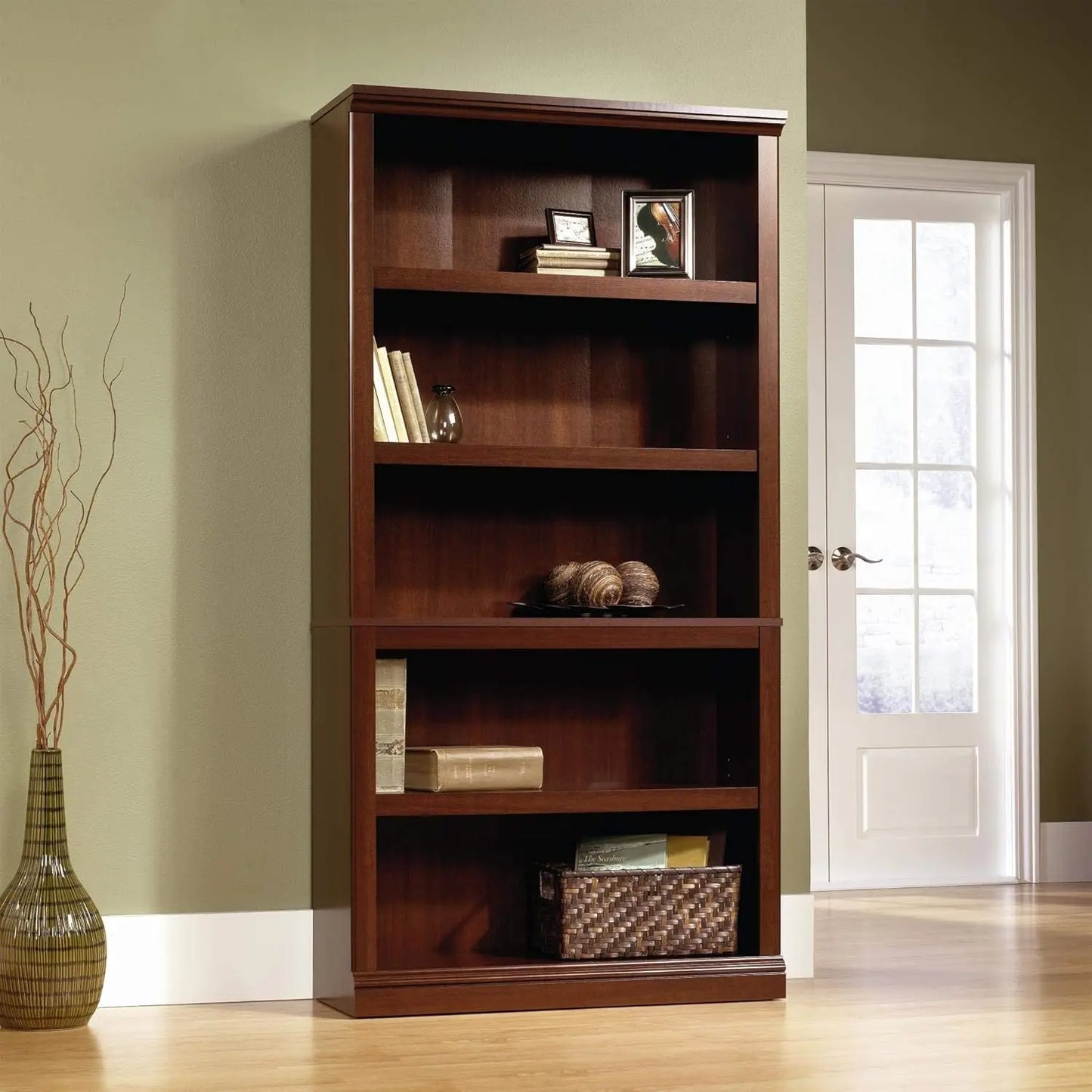 Sauder Cherry Finish 5 Shelf Bookcase