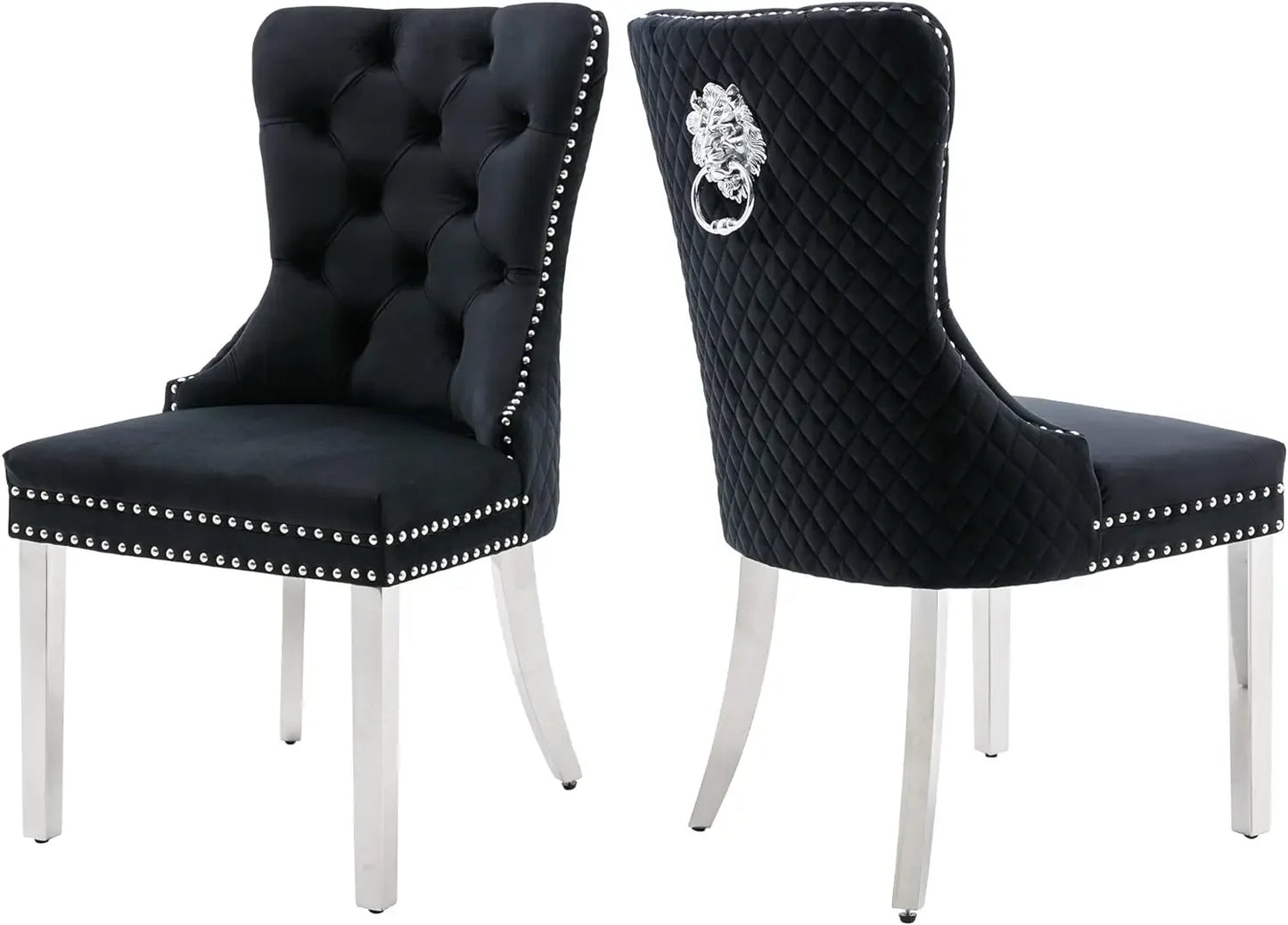 Tufted Velvet Dining Room Chairs Set of 2