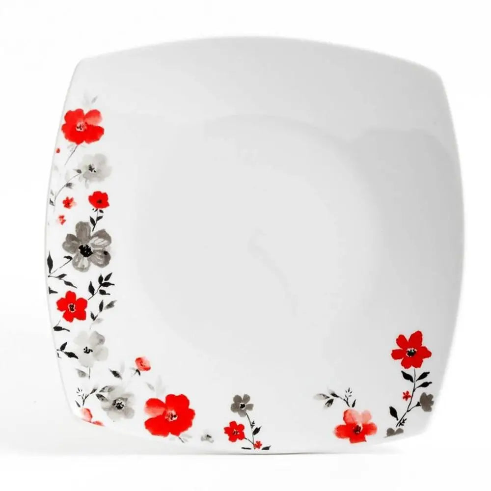 16pc Square Floral Ceramic Dinnerware Set