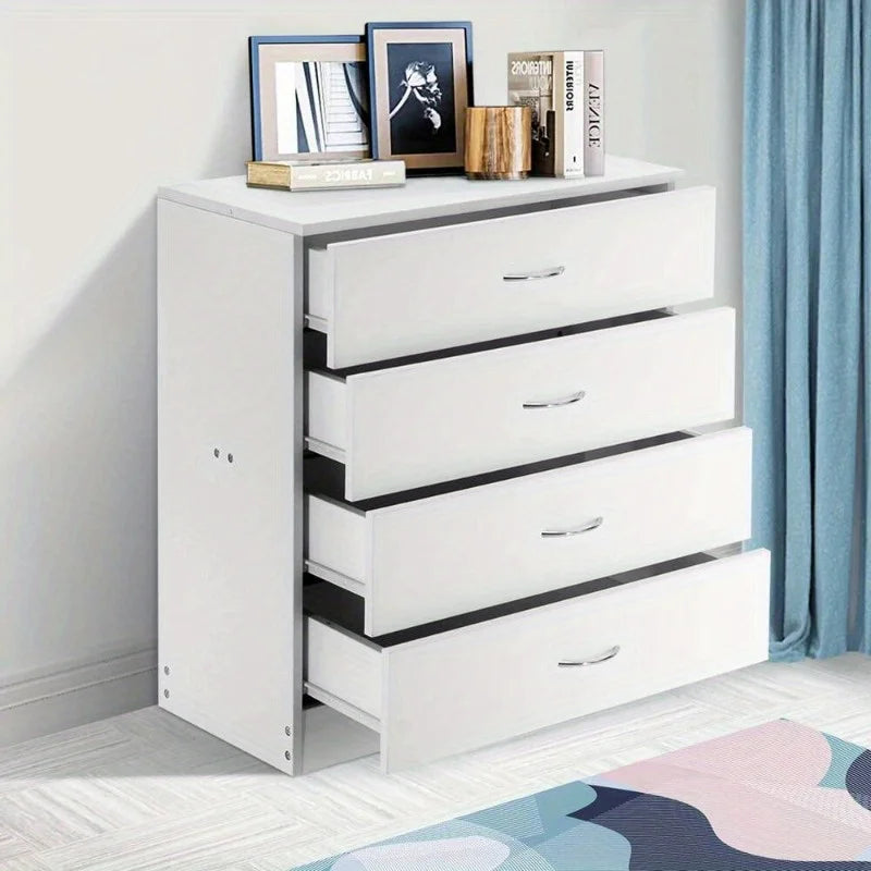 White 4-Drawer Dresser with USB