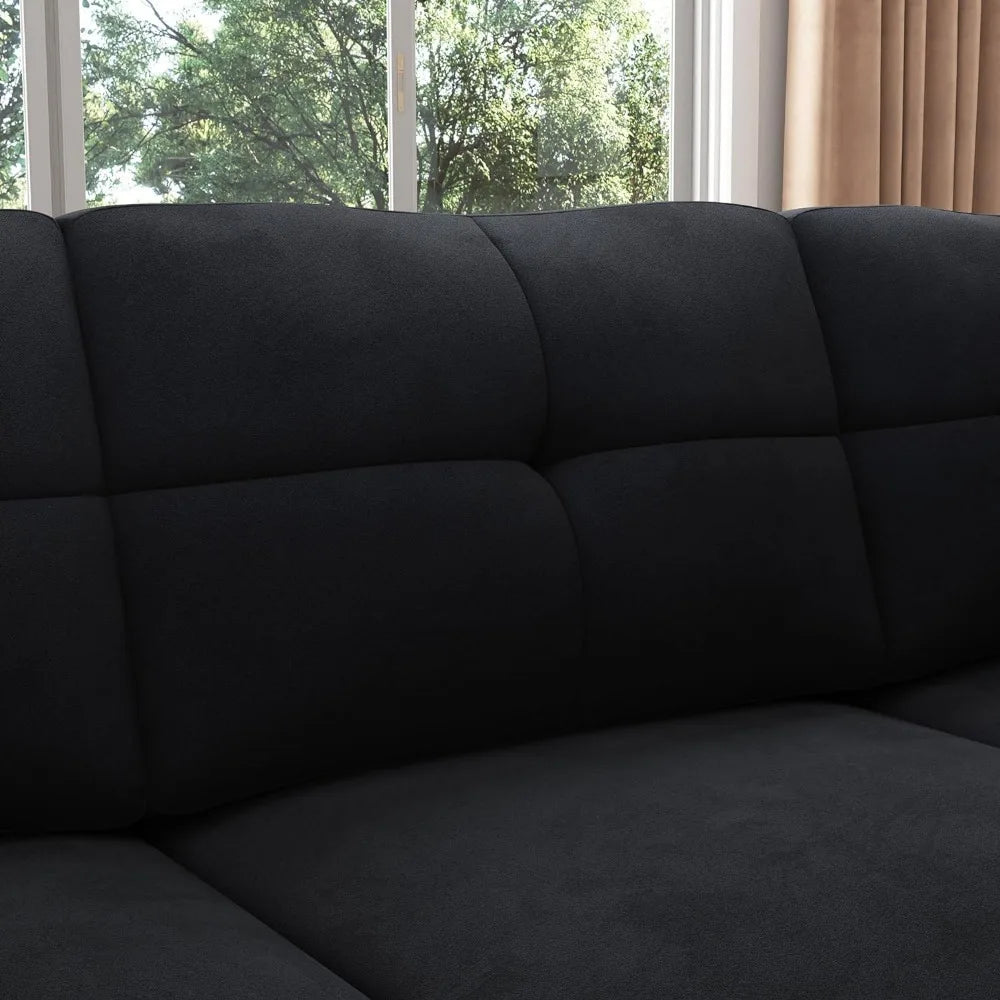 Velvet Convertible Sectional Sofa