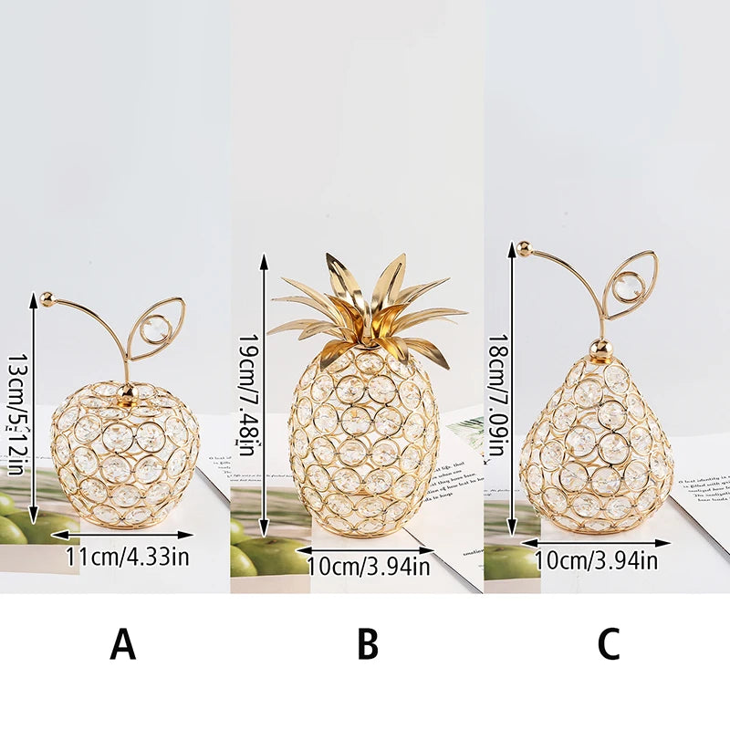 Creative Crystal Apple Pineapple & Pear Home Decor