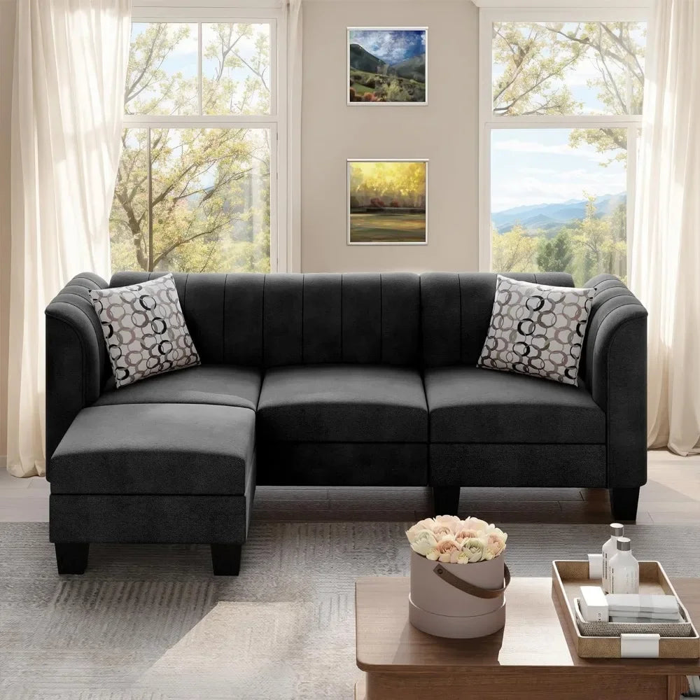 Charcoal Convertible Sectional Sofa