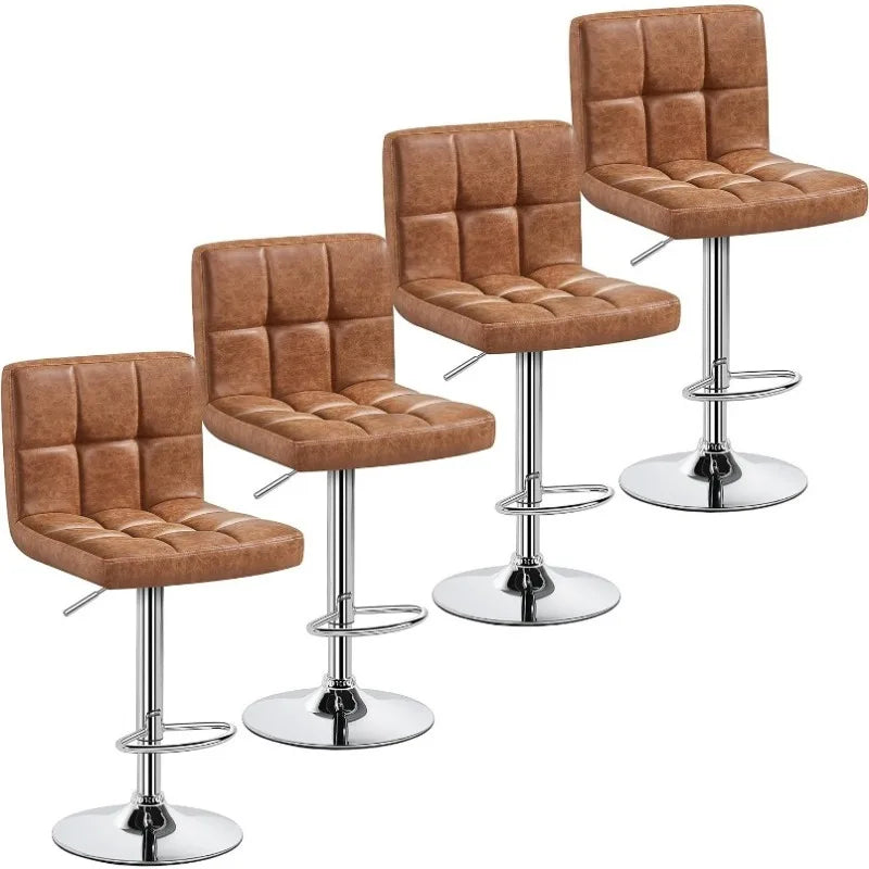 PU Leather Bar Stools Set of 4