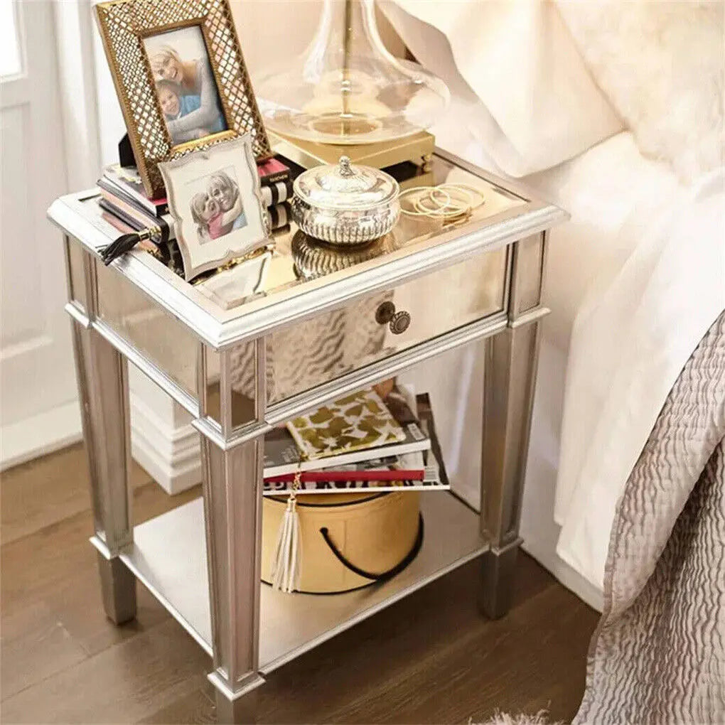 Silver Mirrored Accent Tables