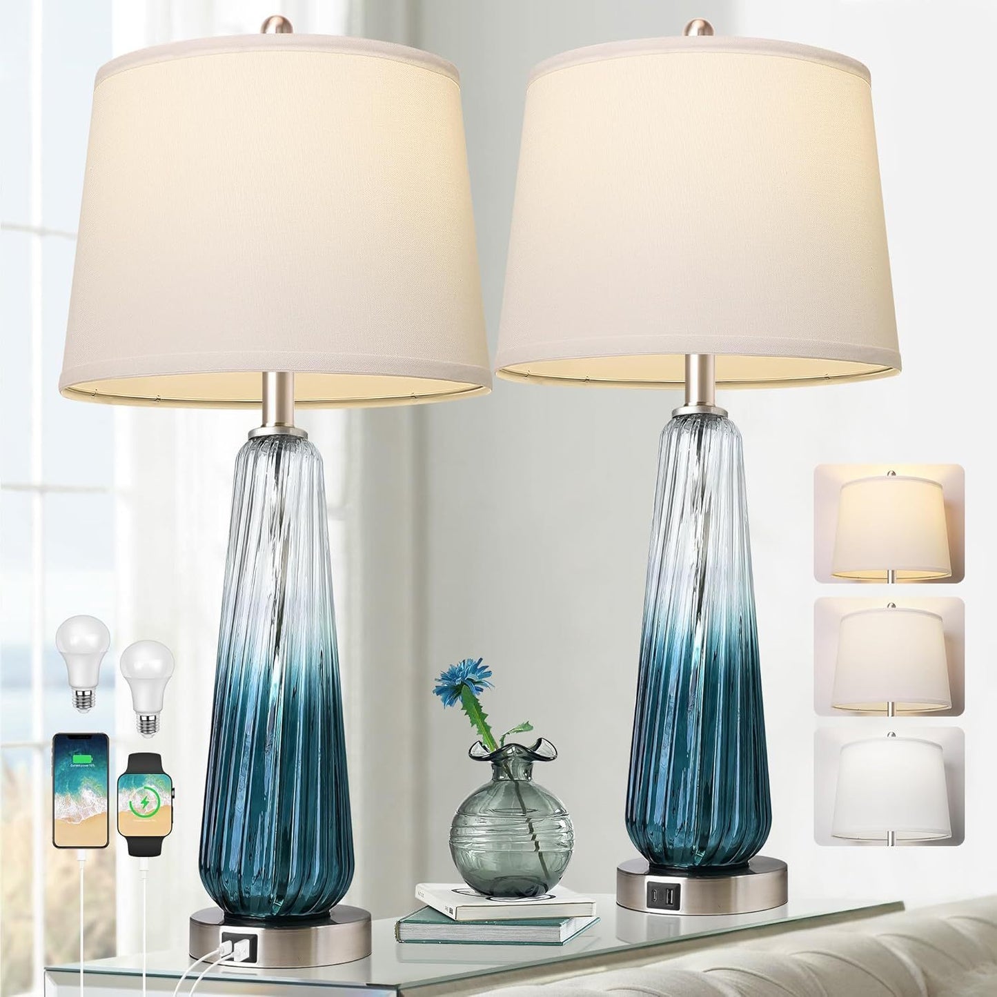 Turquoise Hombre Table Lamps Set of 2