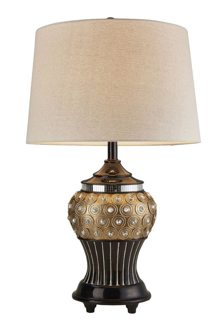 Unique Gold & Brown Jeweled Lamp