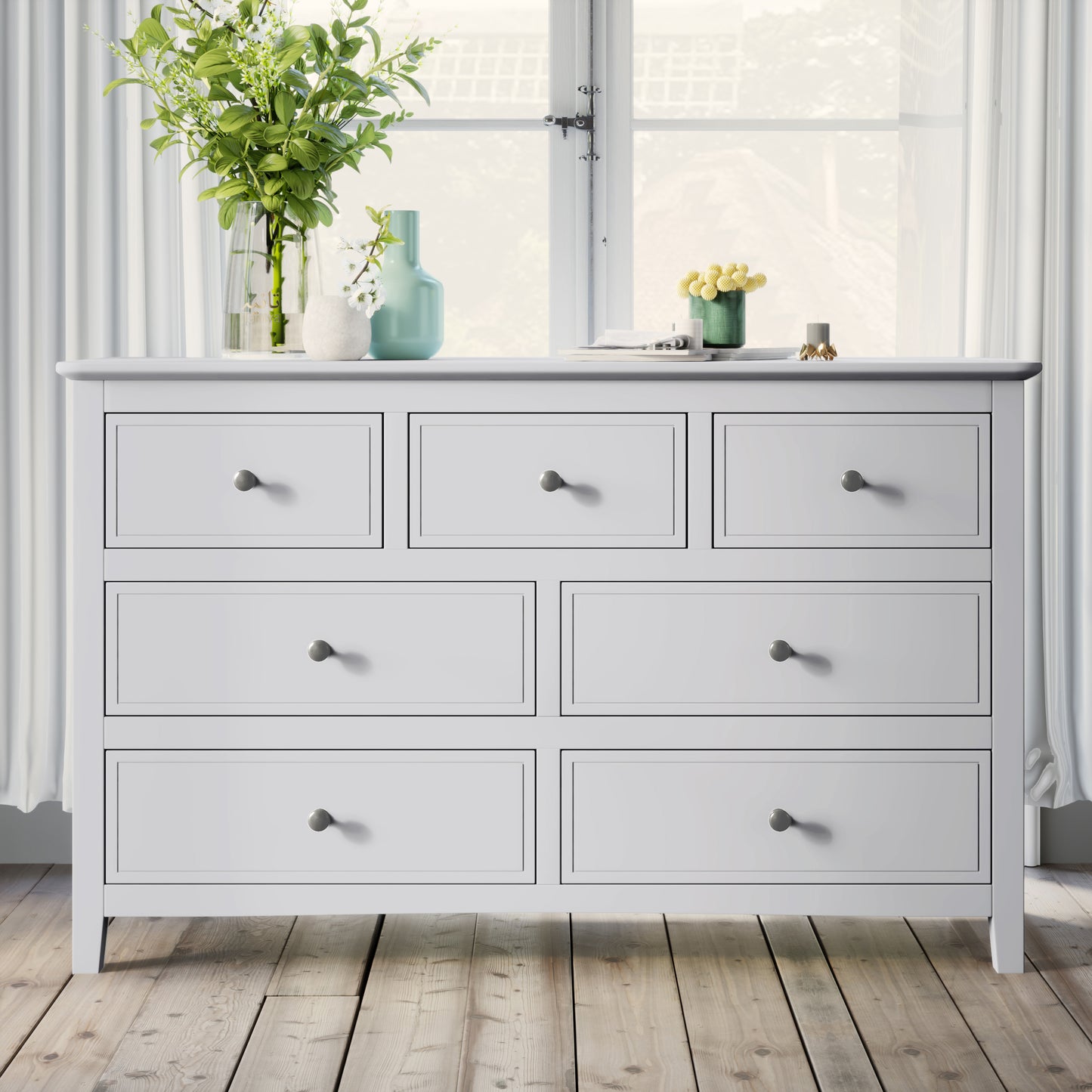 White 7 Drawer Dresser