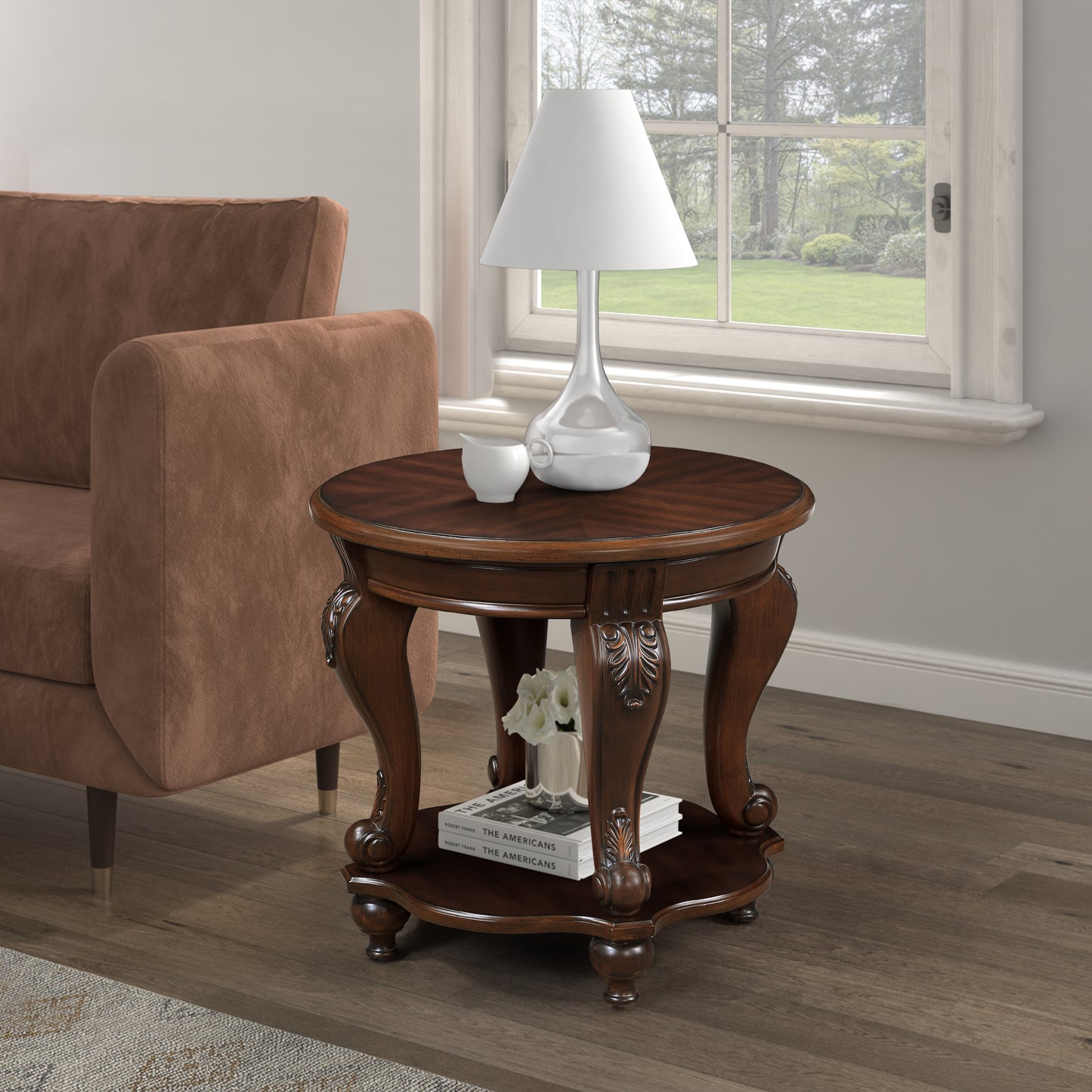 Cherry 3 pc. Oval Coffee Table Set