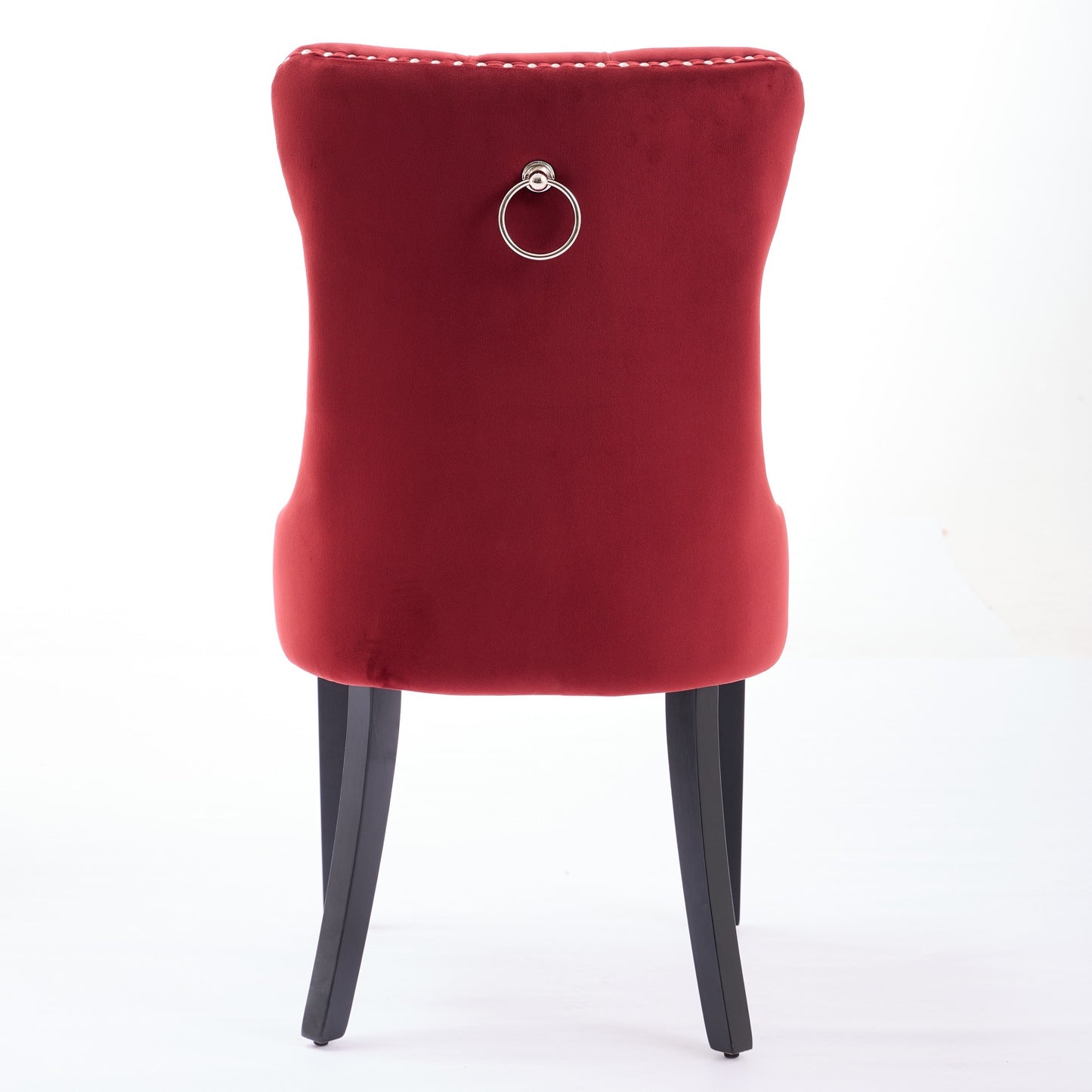 High-End Red Tufted Velvet Dining Chairs 2pc