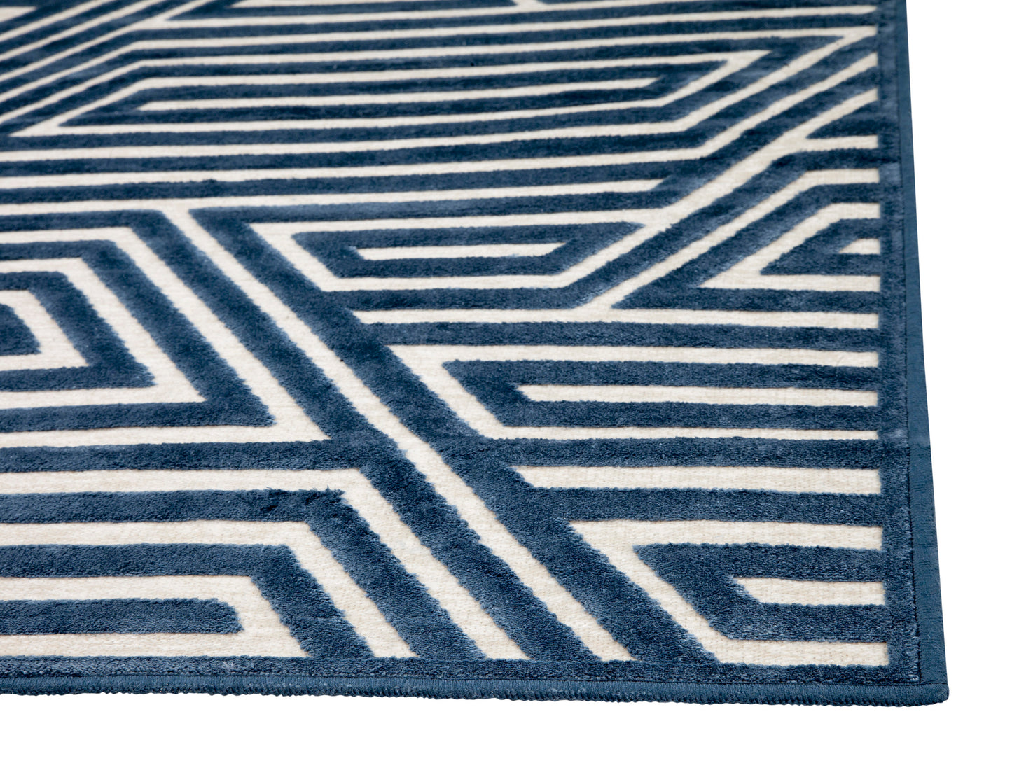 Navy Blue Geo Area Rug 5x8