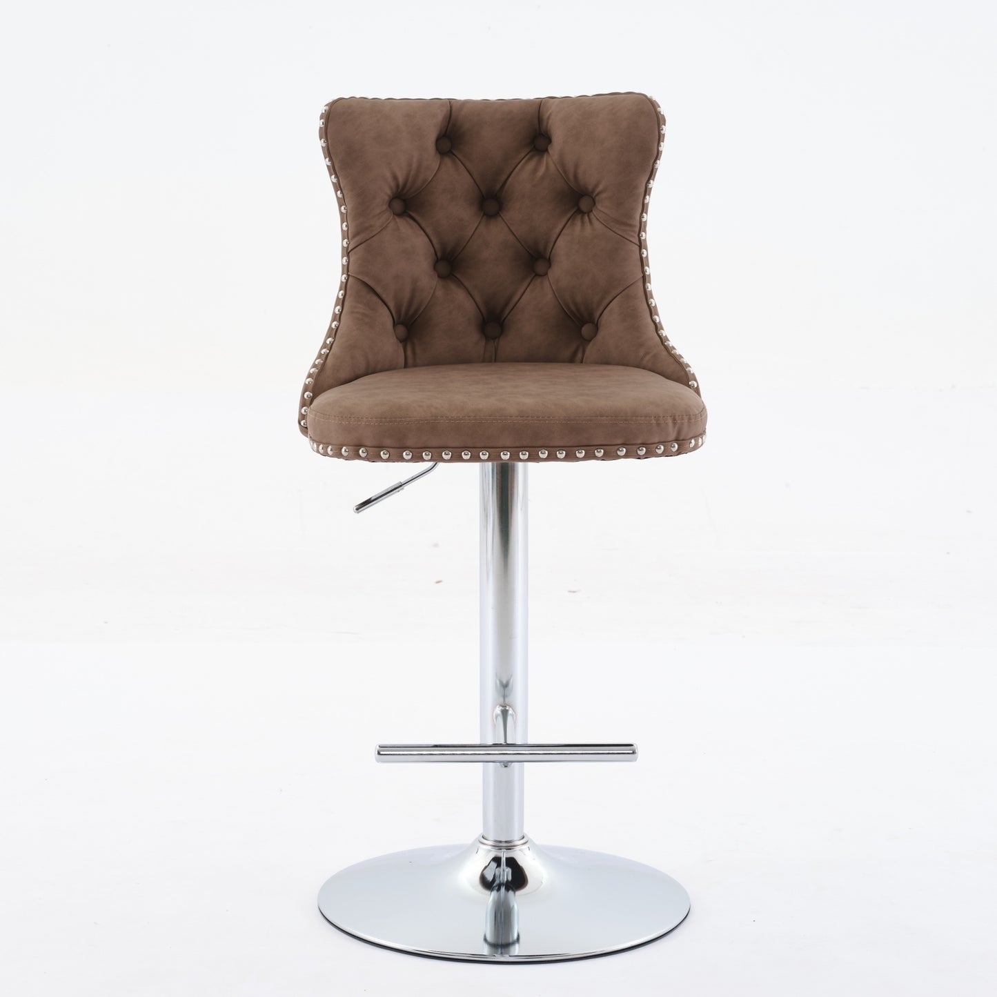 Swivel Brown PU leather Barstools