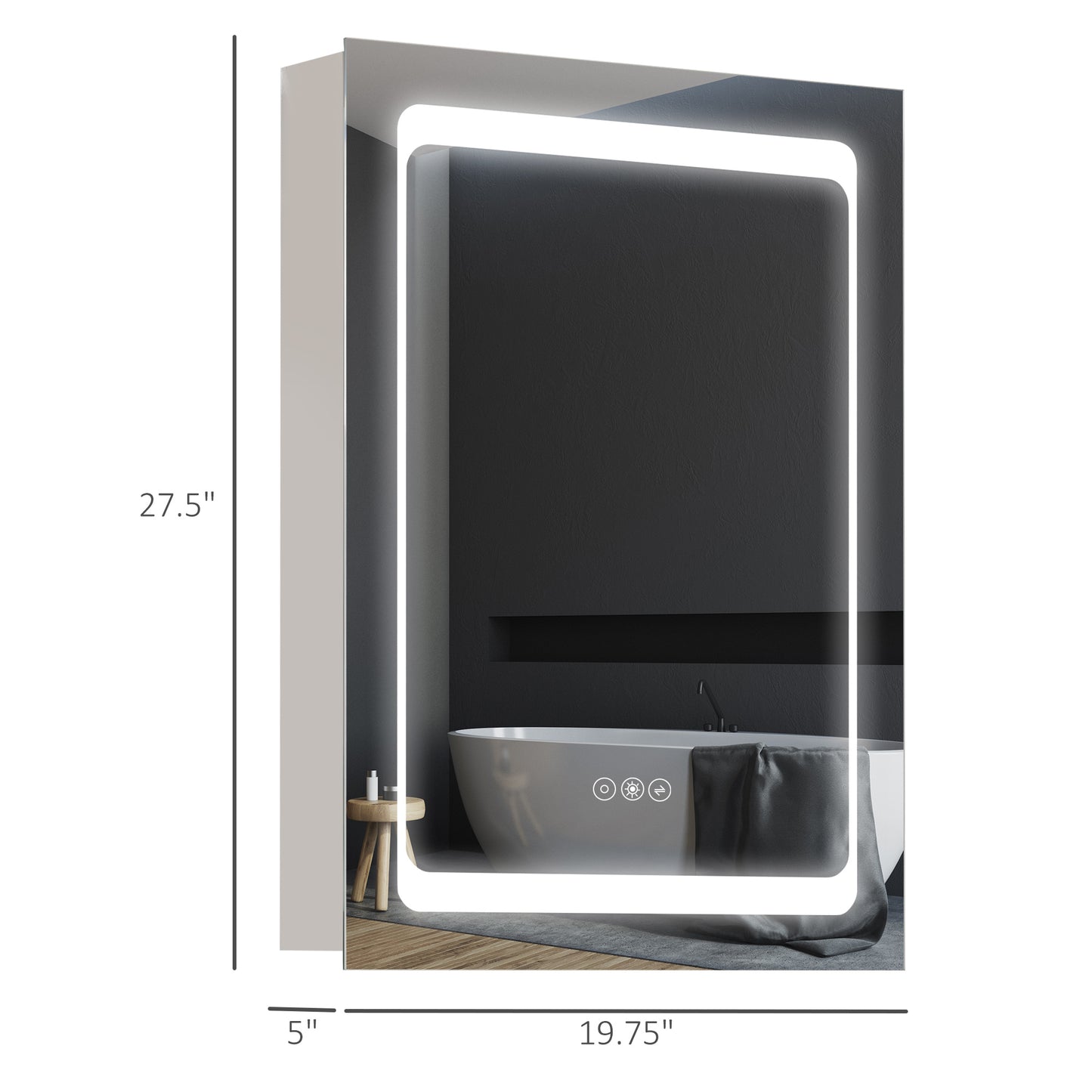 LED Lighted Mirrored Medicine Cabinet