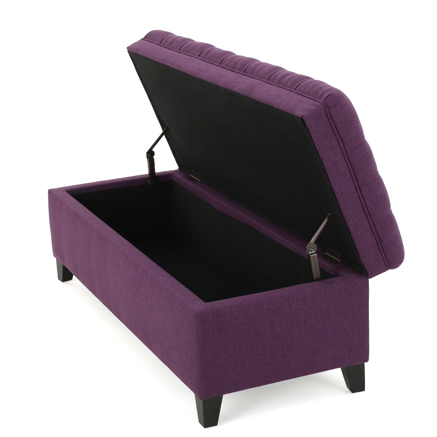 Purple Button Tufted Velvet Storage Bench