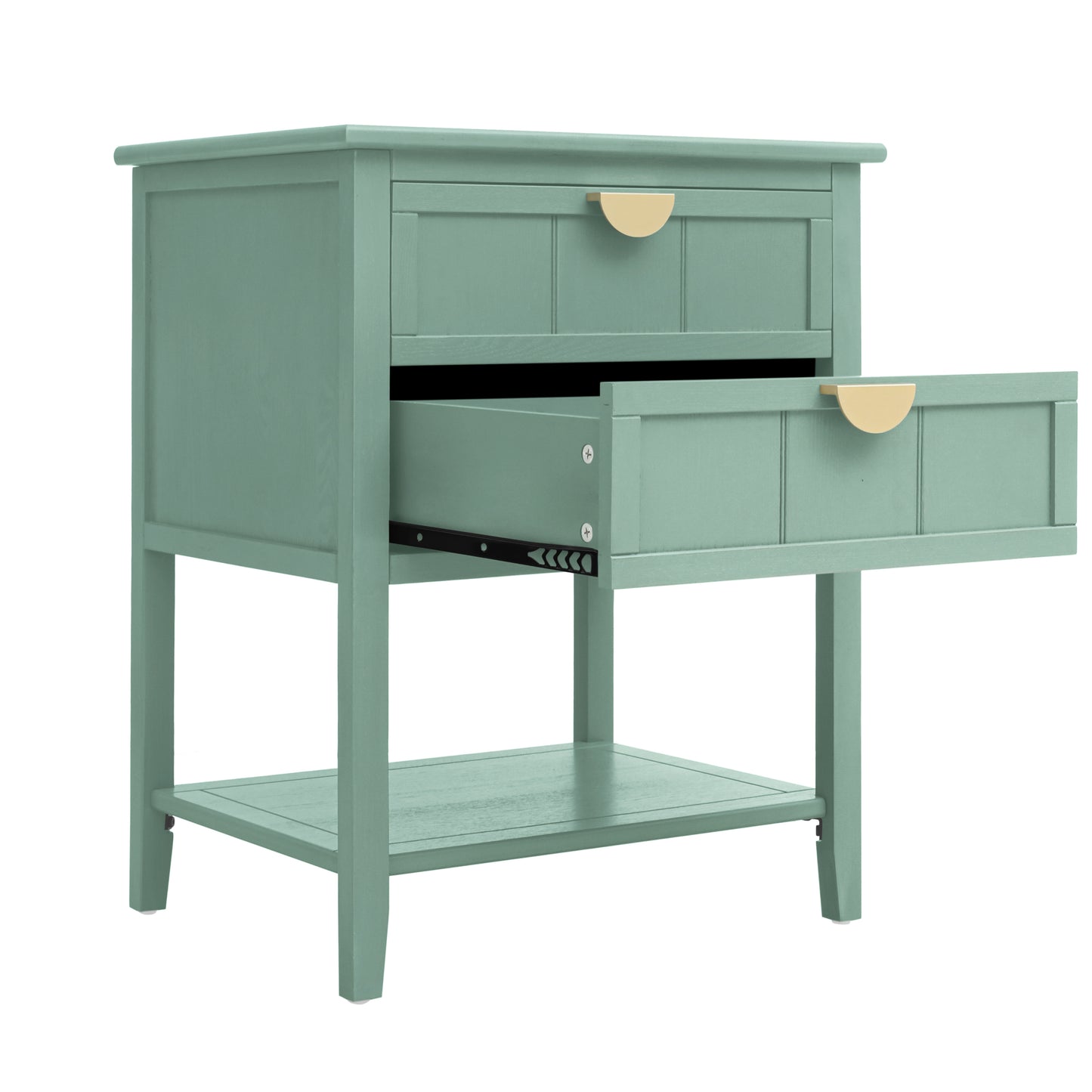 Sturdy 2 Drawer Mint Green Bed Stand