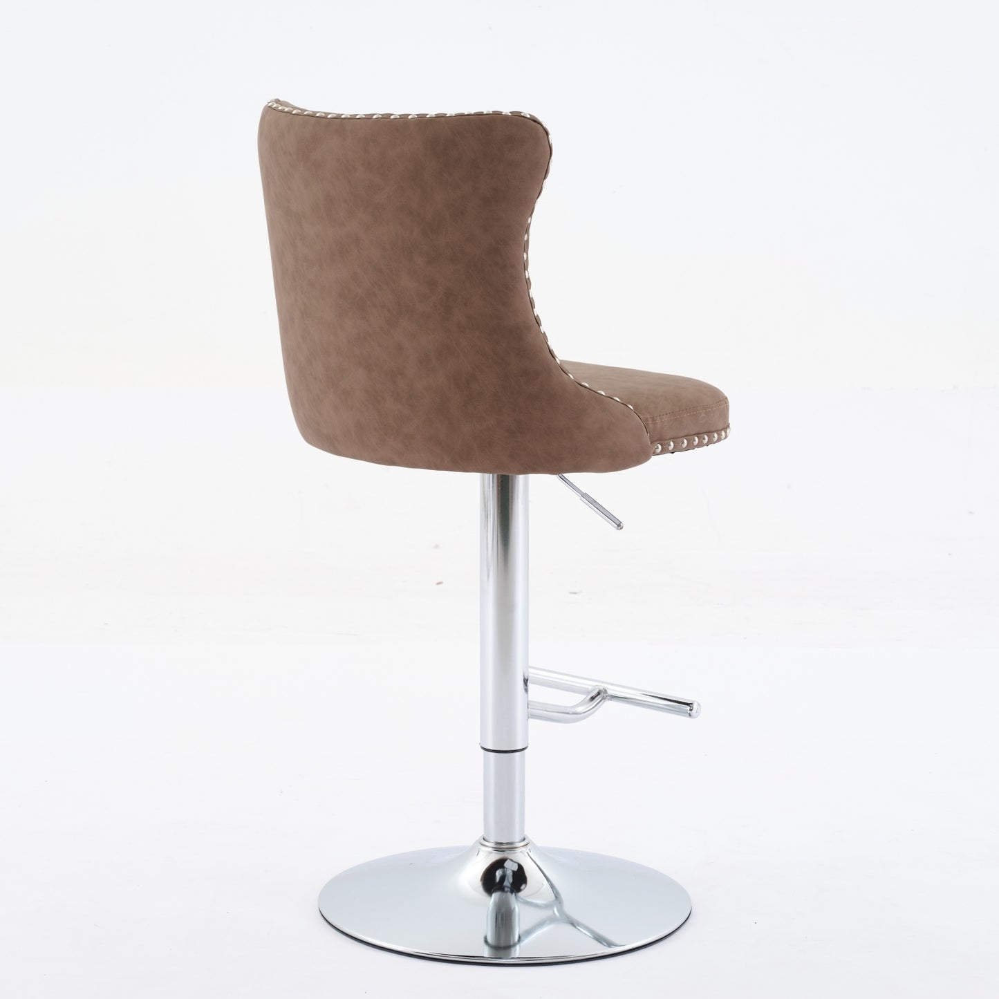 Swivel Brown PU leather Barstools