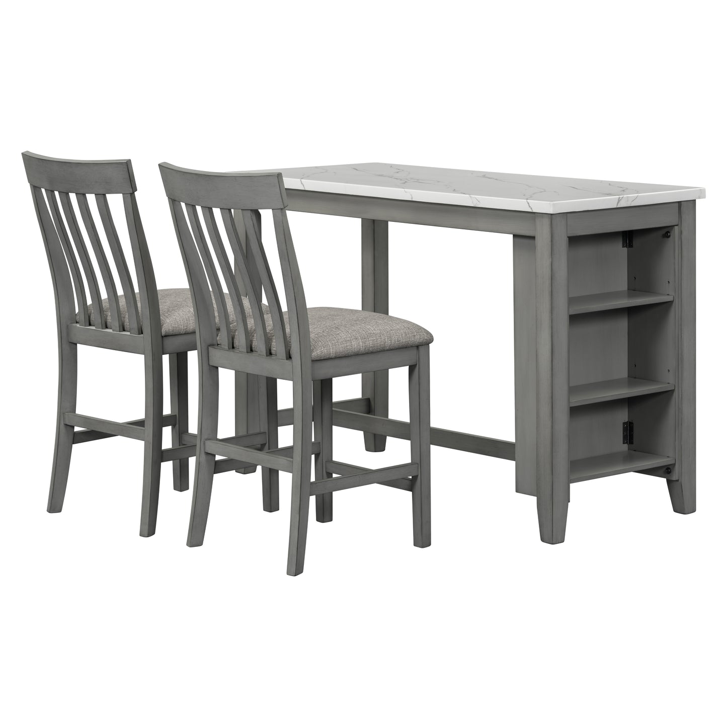 Grey 3-piece Counter Height Dining Set