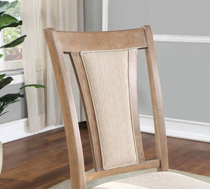 Natural Upholstered Beige Dining Chairs 2pk