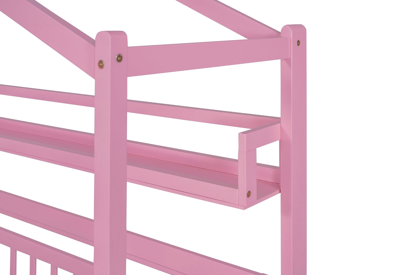 Pink Wooden Twin Size House Bed