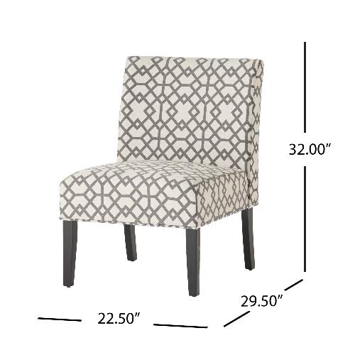 Geo Print Armless Accent Chair