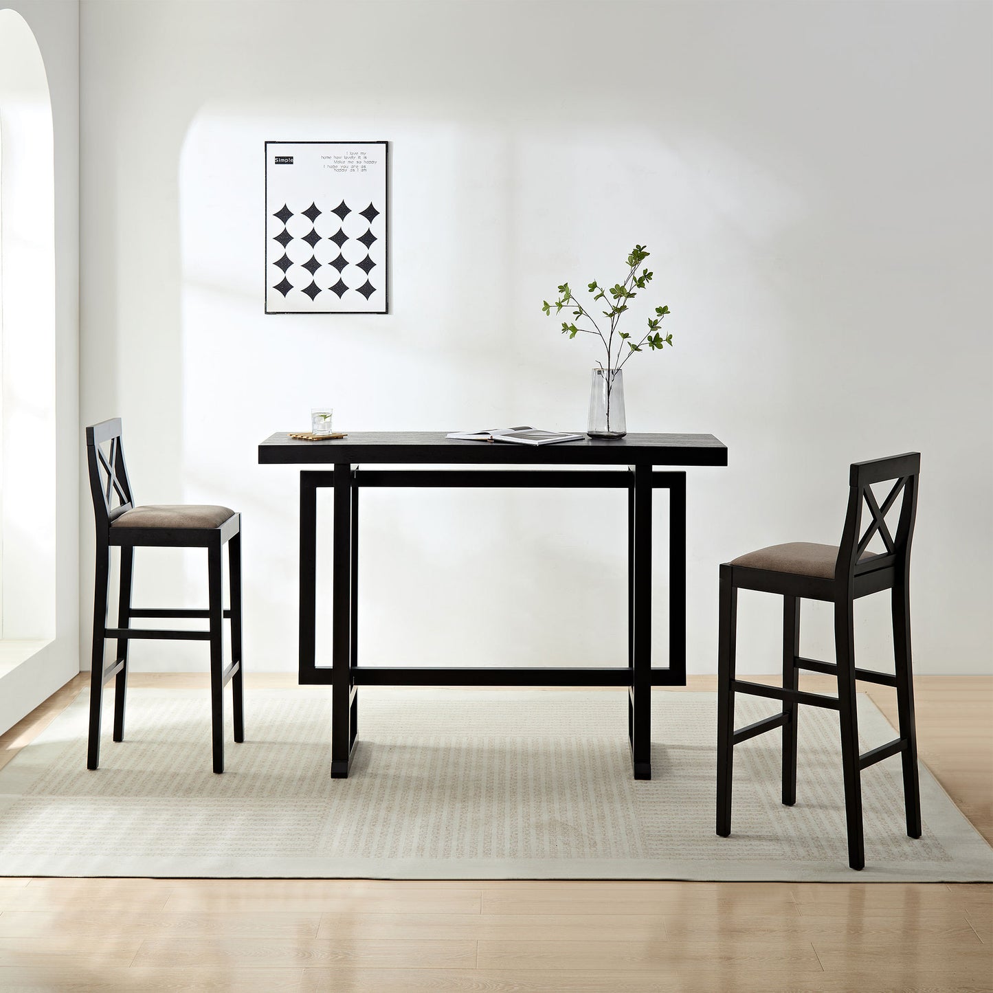 Long Black Bar Table