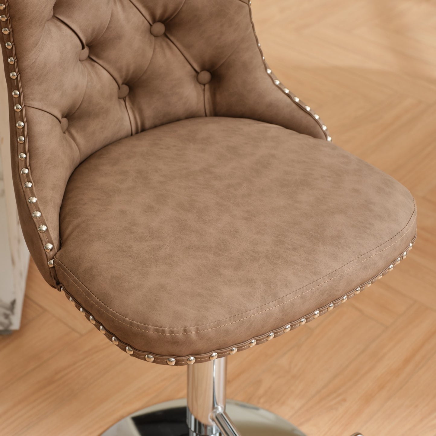 Swivel Brown PU leather Barstools