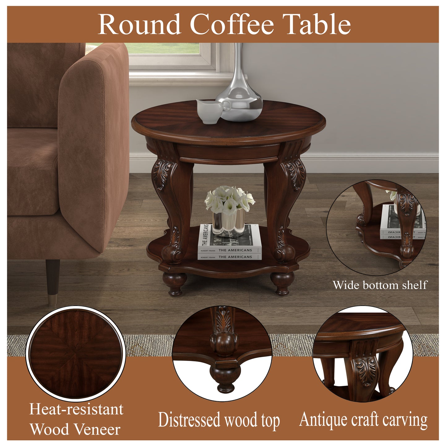 Cherry 3 pc. Oval Coffee Table Set