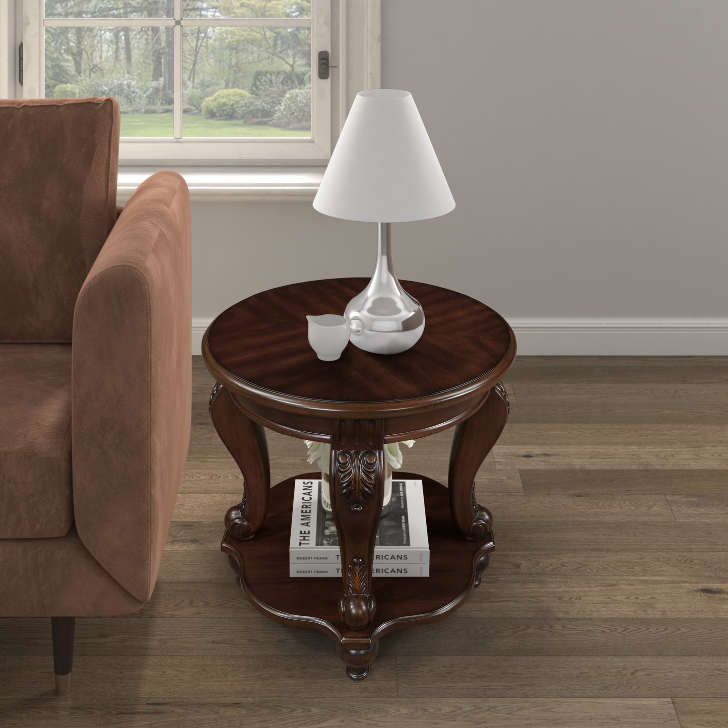 Cherry 3 pc. Oval Coffee Table Set