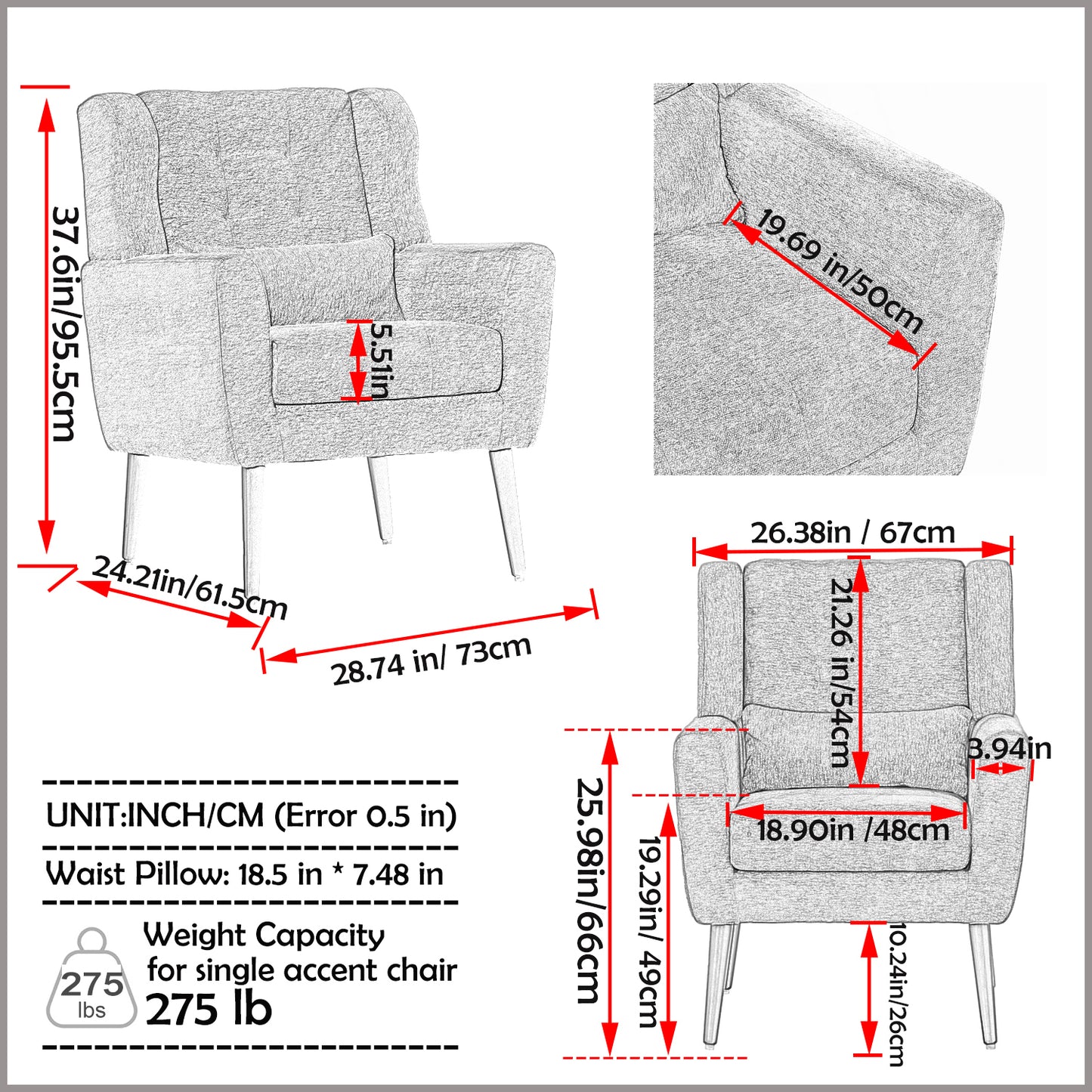 Olive Tufted Chenille Arm Chair