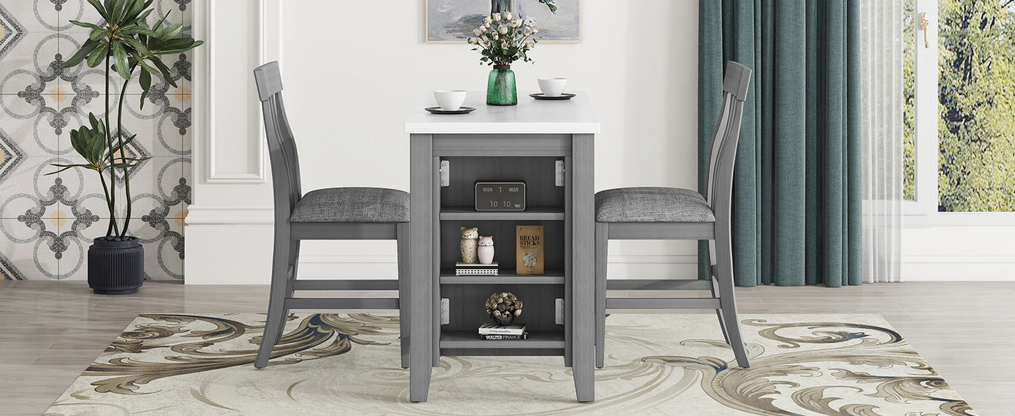 Grey 3-piece Counter Height Dining Set