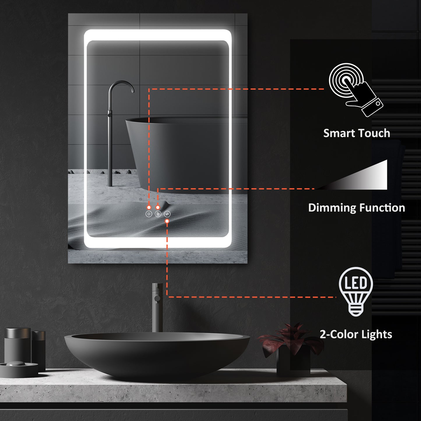 LED Lighted Mirrored Medicine Cabinet